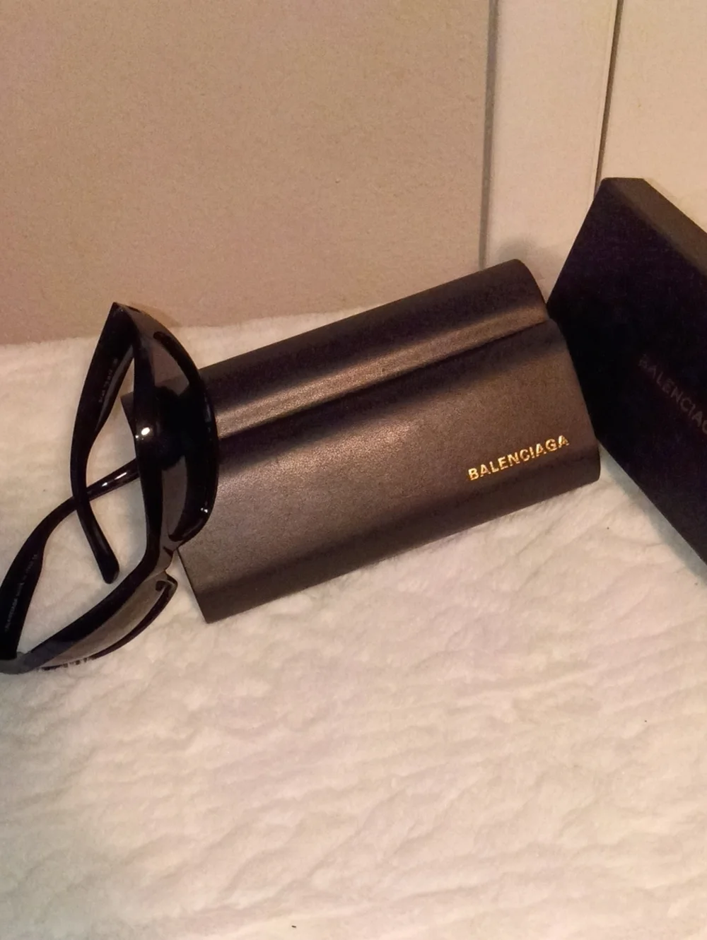 Balenciaga Black Men's Oversized Sunglasses with Branded Case